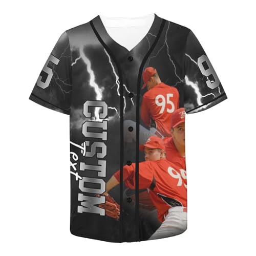 Ussunarts Personalized Baseball Jersey for Women Bootleg Rap Shirts Customized Your Own Photo Collage Name Streetwear Sport Uniform