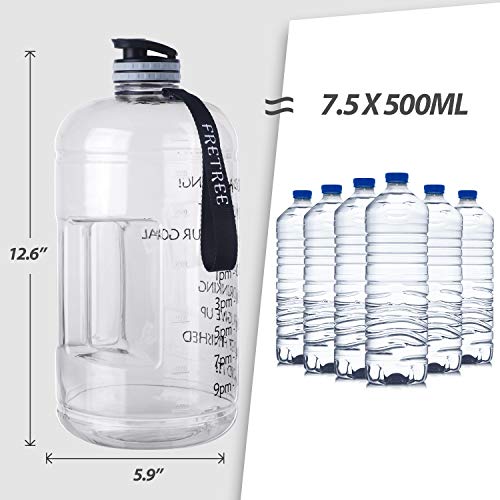 FRETREE Gallon Water Bottle Portable Water Jug - Fitness Sports Daily Water Bottle with Motivational Time Marker, Leak-Proof Gym Bottle for Outdoor Camping(1 Gallon/73 oz) - Thumbnail 3