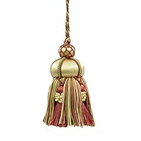 DecoPro Nappa Decorativa A Corona 7,5 Cm Con Anello 11 Cm - Colore Beige Rosso Multicolore #W122, Venduta Singolarmente