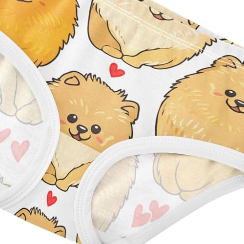 Cotton Toddler Underwear Floral Cute Cartoon Pomeranian Dogs Girl Panties Cute Animals Briefs Undies Kids 2t4