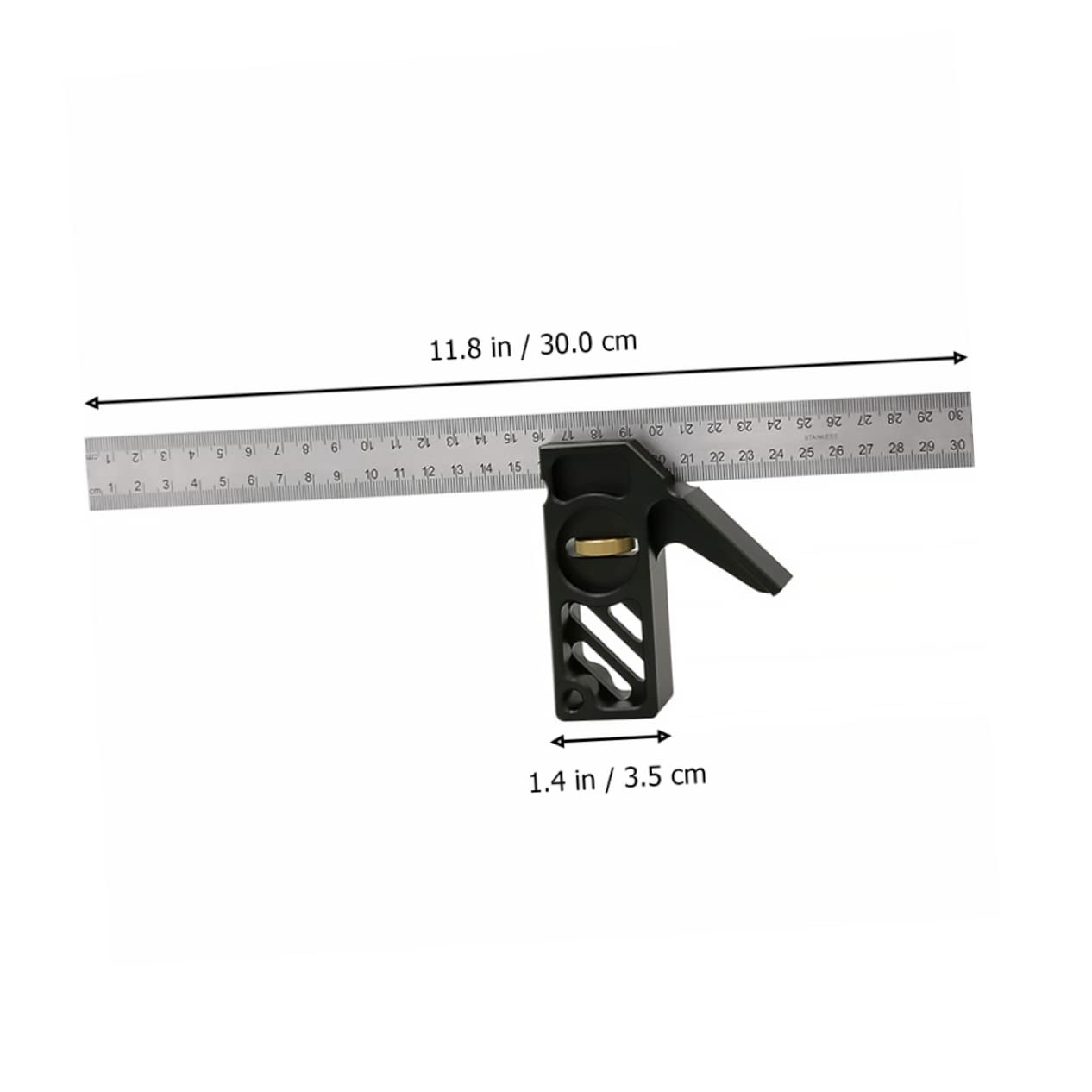Escuadra de Combinación para Carpintería 45° 90° Escala | Aleación de Aluminio y Acero Inoxidable, Ligera y Portátil, Medición Precisa y Trazado de Ángulos