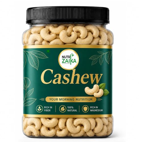 Image of NUTRIZAIKA Premium Cashew Nuts 100gm | Dry Fruits and Nuts Plain Kaju | 100% Unpolished | Crunchy & Fresh | Rich In Protein, Magnesium & Phosphorus Perfect for Gifting