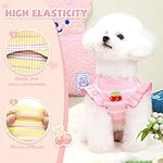2 Pack Striped Small Dog T Shirt Cute Cherry Girl Dog Clothes for Small Dogs Cats Breatha ble Soft Cotton Pet Puppy Sleeveless Vest Spring Summer Doggy Outfits（Pink+Yellow,Large） - Image 4