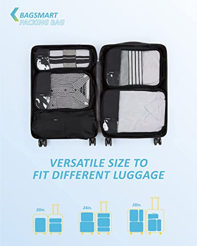 Compression Packing Cubes For Suitcases, Bagsmart 6 Set Travel Organizer Cubes For Travel Essentials, Expandable Luggage Suitcase Organizer Bags Set, Lightweight Packing Organizers As Travel Accessories For Women / Men #TOP5