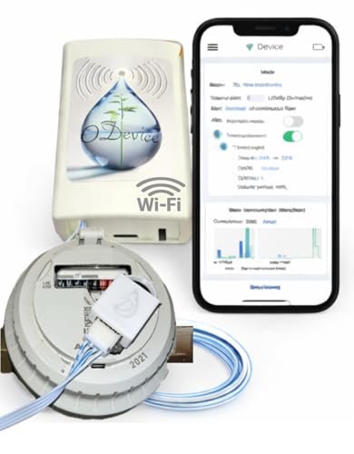 Kit Connecté ODevice pour Compteur d'eau Classique - Détection et Alerte sur Fuites Cachées, Volume, Arrosage - Surveillance, télérelevé - WiFi ou Lora - Compteur...