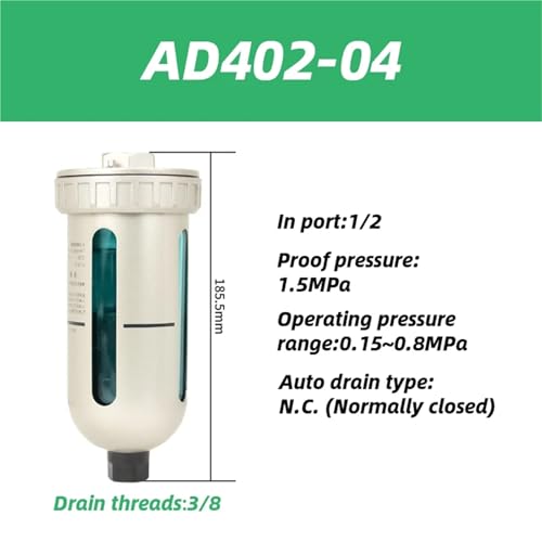 Purgador automático AD402-04D-A con filtro de compresor y separador para tanque de aire 3