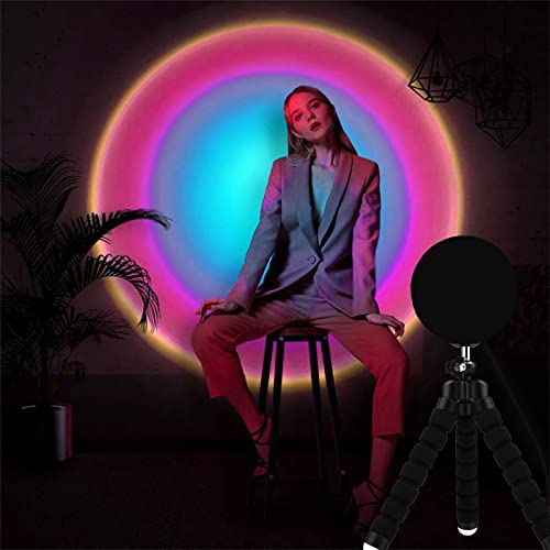 Youoklight Sunset Lamp, Tripod Rainbow Projector Lamp, 10W Led Sunset Lamp Projector 360 Degree Rotation Sunset Lights. Photography Party Home Living Room Sunset Lamp For Bedroom. Rainbow #TOP7