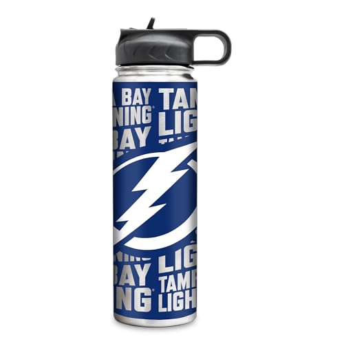 Rico Industries NHL Hockey Tampa Bay Lightning 22oz Stainless Steel Tumbler with Lid - Great For Coffee, Tea, Water or Cocktails