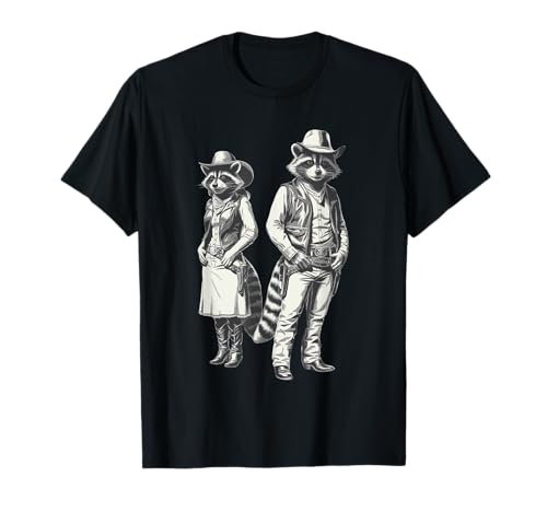 Howdy Cowboy Raccoon - Vintage Western Charm T-Shirt