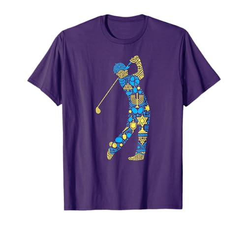 Golf Player Menorah Dreidel Hanukkah T-Shirt