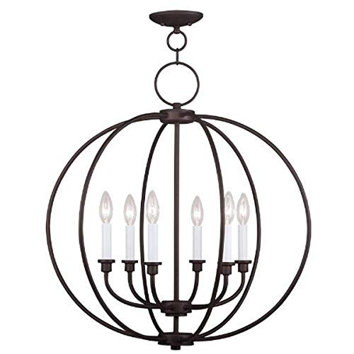 Livex Lighting 4666-07 Milania 6-Light Chandelier, Bronze
