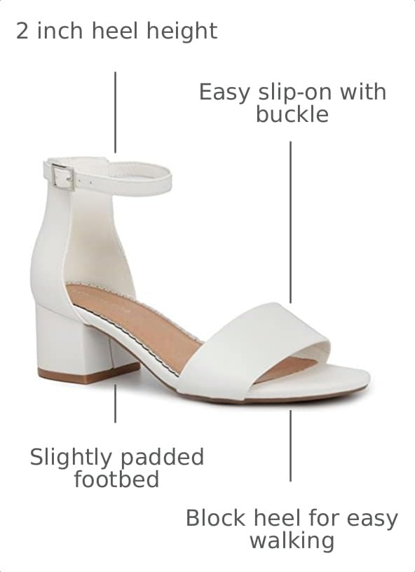 Image of LONDON FOG Women's Nikki Low Two Piece Block Heel Dress Shoe Ladies Ankle Strap Pump Sandal