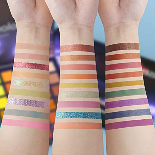 Baisen Diary 54 Colorful Eyeshadow Palette, Neon Shimmer Matte Glitter Eye Shadow Natural Naked Colors Makeup Eyeshadow Waterproof Long Lasting Highly Pigmented Gift Set Make Up Palletes #TOP3