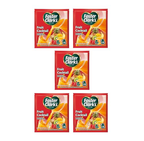 Image of Foster Clark Fruit Cocktail Flavored Powder Drink 20g Packet - Makes 1.5L (5 x 20g) | Imported Drink Mixes | Rich Beverage Mix for Instant Refreshment