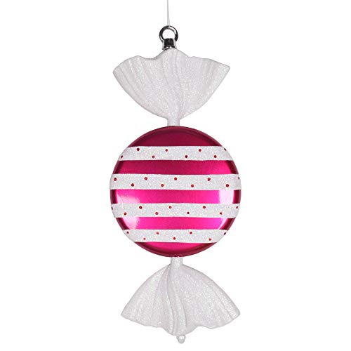 Bonbons plats en plastique Vickerman design pailleté cerise - 2