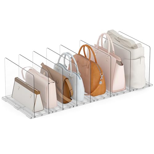 Yecaye Adjustable Clear Purse Organizer for Closet