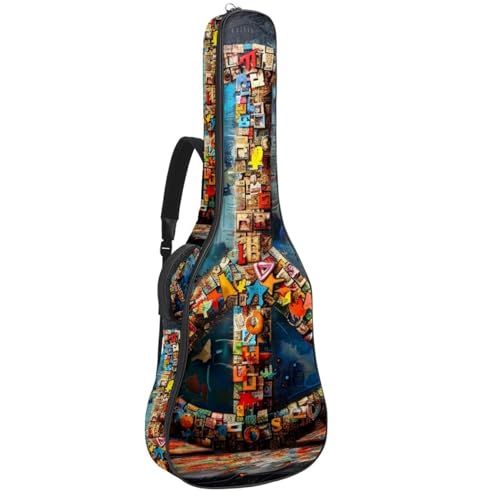 Étui guitare acoustique souple 104 cm imperméable avec double sangle réglable