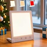 DABLEIBEN Sun Light Therapy Lamp with Red Light - 10000 Lux LED Sun Light Therapy Lamp for Face, Improving Mood, Energy, Sleep & Skin Care, with 4 Light Modes & 5 Brightness Levels, Timer, UV-Free