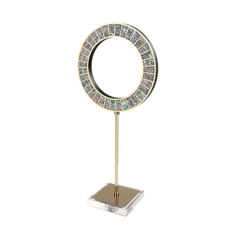 Coque en cristal et métal doré pour embellir un bureau simple ou meuble TV vide