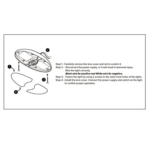 image for Dream Lighting 12V DC LED Black Double Dome Light for Vehicle Camper T