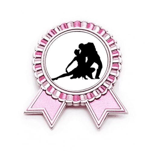 Broche rose Duet Dance Performance métal taille M bijou fantaisie