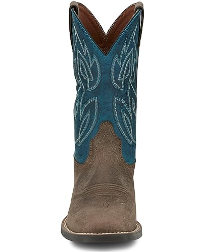 Image of Justin Canter 11 inch Western Boots for Men, Full Grain Leather, Woven Lining, Square Toe, Slip-Resistant Rubber Outsole