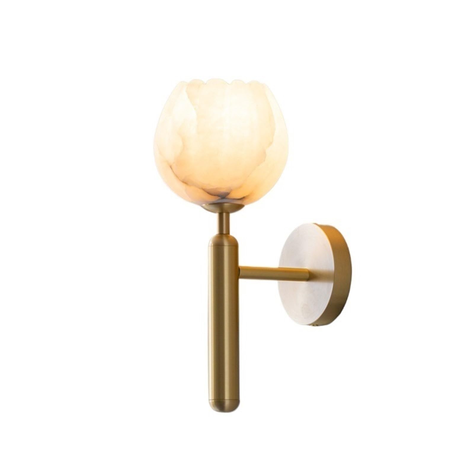 YQINQIN83B Wall Sconce Light Luxury Marble Flower Shape Lamp Bathroom Balcony Study Bedroom Bedside Wall for Hallway(Gold)