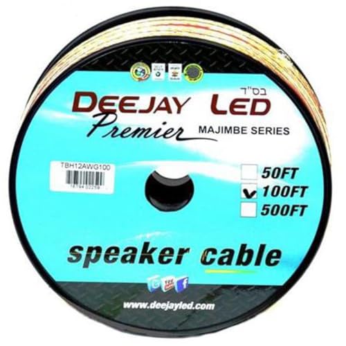 Deejay LED 100' 2-Conductor 12 Gauge Stranded Thick Speaker Hookup Cable