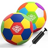 Jofuni Indoor-Fußball-Trainingsball für Zuhause House, Standard Größe 4 Ball, Soft Fussball Geschenke für Jungen Teenager Kinder von 3–12 Dribbling Training (2 Stück)