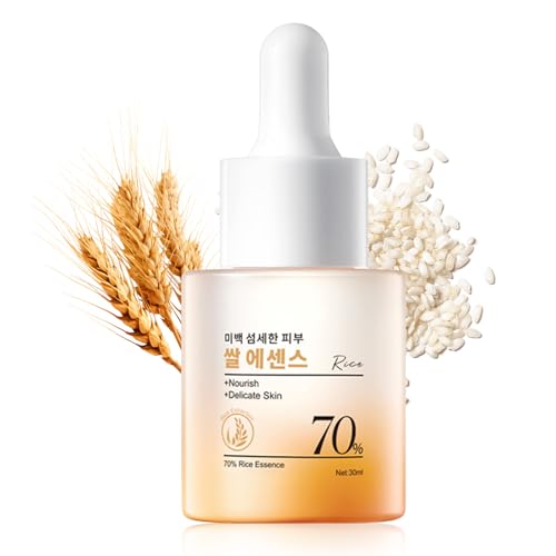 Rice Face Serum Korean Skincare, Reis Serum mit Niacinamide & Hyaluronic Acid, Gesichtsserum für ebenmäßigen Hautton, Feuchtigkeitsspendendes Gesichtsserum für tägliche Gesichtspflege