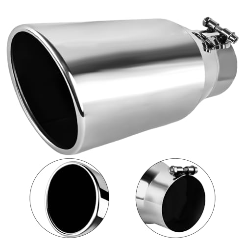 Image of MuHize 3.5 Inch Inlet Exhaust Tip, 5 inch Outlet x 12 inch Long Diesel Exhaust Pipe