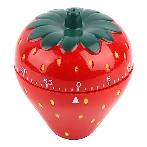 Kitchen Timer, Cute Fruit Strawberry Shaped 60 Minutes Kitchen Timer, Cute 360 Degree Rotating Mechanical Time Reminder - Image 4