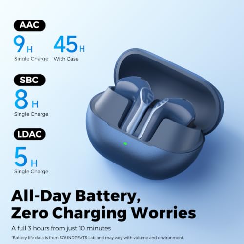 Image of SoundPEATS Air6 HS LDAC Hi-Res Wireless Earbuds, Bluetooth 6.0, 13mm Driver | LDAC Hi-Res Audio Certified, 13mm Triple-Magnet Driver, 2MIC ENC, IPX5 Waterproof, Dynamic EQ, 45H, Bio-Composite Diaphragm