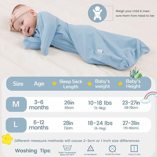 Miniatura 2 de ZIGJOY Pañales de transición para bebés recién nacidos saco de dormir con brazos de 0,5 tog para 3-6-12 meses, aleta de tiburón de algodón suave,