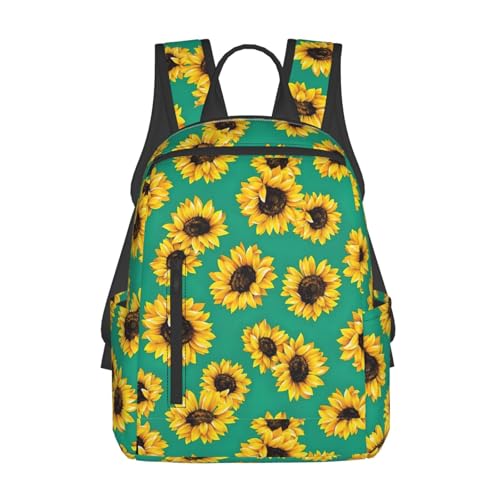 Sac à dos tournesols noir et léger pour voyage, travail et shopping