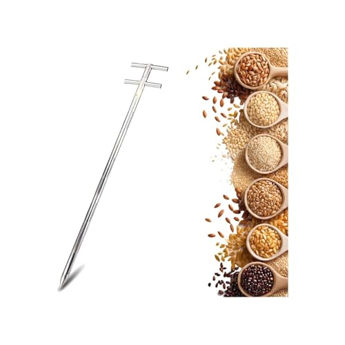 Sonda de muestreo de acero inoxidable de 3 ranuras, tubo de muestreo de doble capa para granos, fertilizantes, polvo, alimentación (25 mm x 1,5 m)