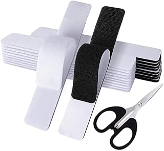 Double Sided Sticky Pads, 20PCS Picture Hanging Strips, No Nails Self Adhesive Wall Hanging Strips, White and Black (3x20cm)