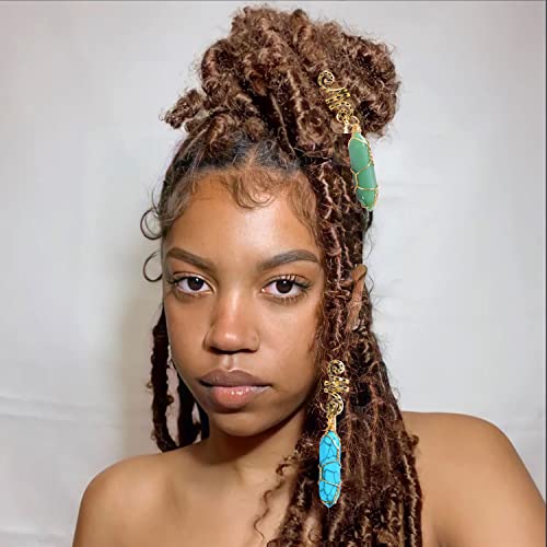 Leeven 129Pcs Hair Jewelry, Hair Accessories for Dreadlock, Hair Jewelry for Braids Gold Braids Rings Cuffs Clip for Women's Loc Charms Rings Metal Hair Charms for Women