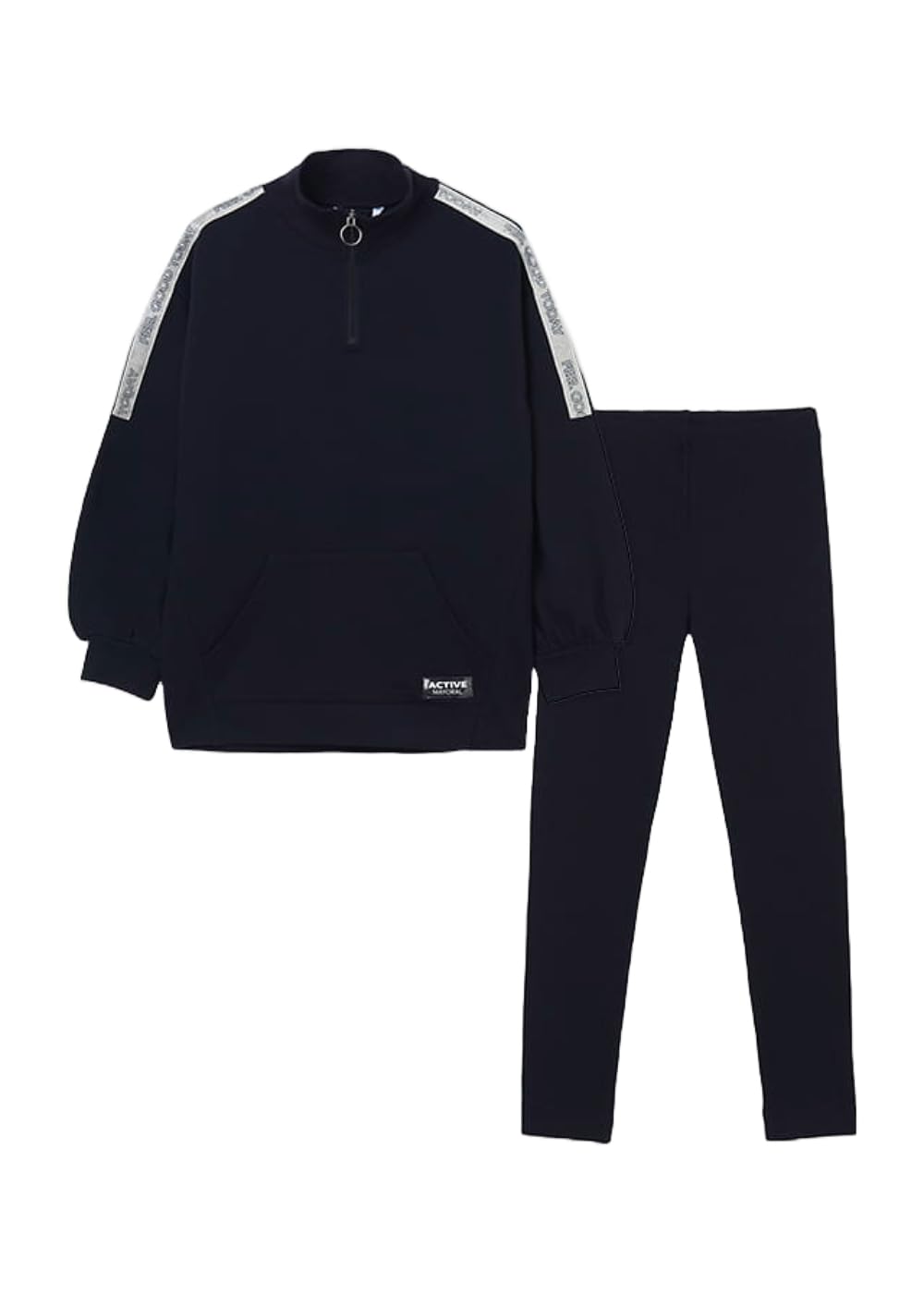 Generico Completo Sportivo Bambina con Felpa e Pantalone Leggings, Blu con Dettagli Grafici, Comodo e Versatile per Stagioni Fresche - Tuta Bambine e Ragazze 7732