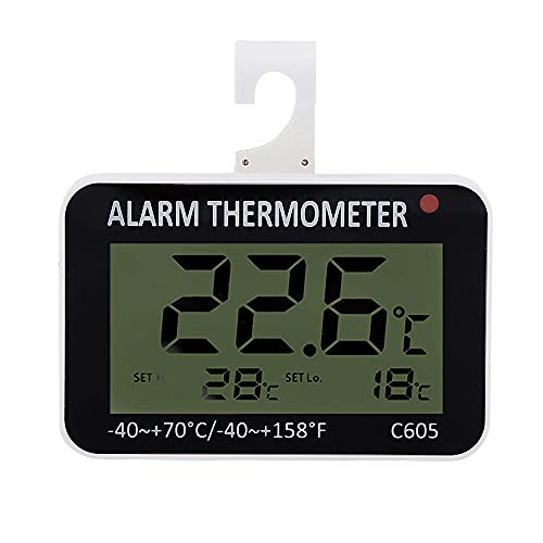 1 termómetro digital para frigorífico, pantalla LCD, termómetro para congelador, termómetro, para habitación o frigorífico, con gancho para leer la temperatura