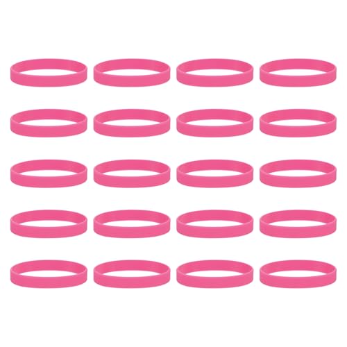Bandes élastiques plates en caoutchouc de silicone rose pour livres et cordons x100