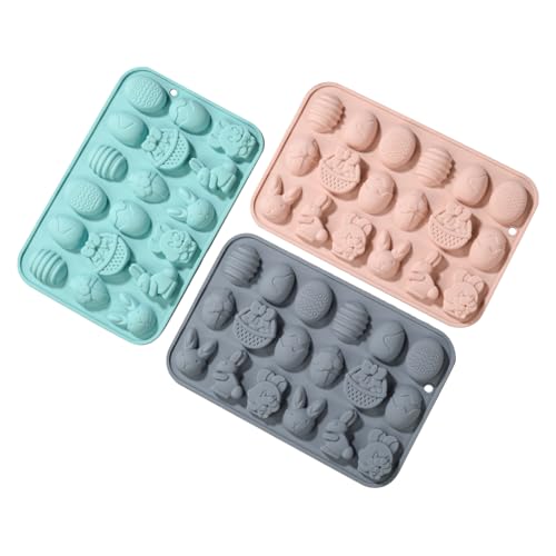 Moldes de chocolate de Pascua | Conejo de dibujos animados DIY - Molde de silicona para chocolate | para manualidades de arcilla, fondant, azúcar y magdalenas