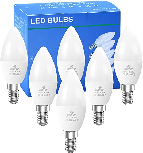 Lampadine a LED e14 Candela C37 6W Luce Bianca Naturale, 4200k Equivalenti 40W Alogena Bulbi, 550lm Non Dimmerabile, Attacco Piccolo E14 SES Risparmio Energetico Nessun Sfarfallio Lampadina Pacco da 6