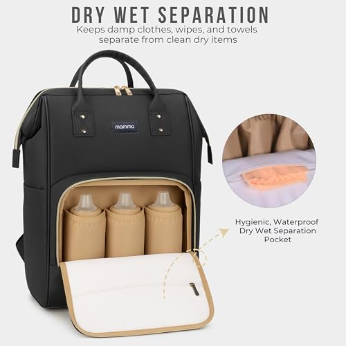 Image of MAMMA Diaper Bag for Mothers for Travel, Baby Bag for Mother Travel, Hospital Bag for Delivery Women, Baby Diaper Bag for Mom, 12 Pockets Diaper Bags for Mothers with 9 Months Warranty