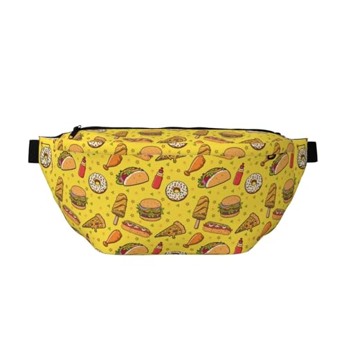 Cangureras grandes para mujeres y hombres, cruzadas, lindas bolsas cruzadas de viaje para mujer, con salsa de tomate y hamburguesas, bolsa de cinturón para mujeres y hombres, bolsa de cintura para