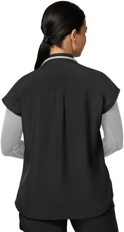 Kitmaz Medical Scrub Tops for Women - Soft Stretch Mandarin Collar Oversized Fit Scrub Shirts with 3 Pockets - Image 2