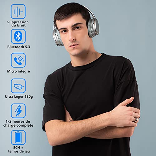 Srhythm NC35 Casque Bluetooth sans Fil V5.0 à Réduction de Bruit Active Léger et Pliable, Circum-auriculaire à Charge… - Les Beatles, Paul McCartney, John Lennon, RIngo Starr, George Harrison Srhythm NC35 Casque Bluetooth sans Fil V5.0 à Réduction de Bruit Active Léger et Pliable, Circum-auriculaire à Charge… – Image 4