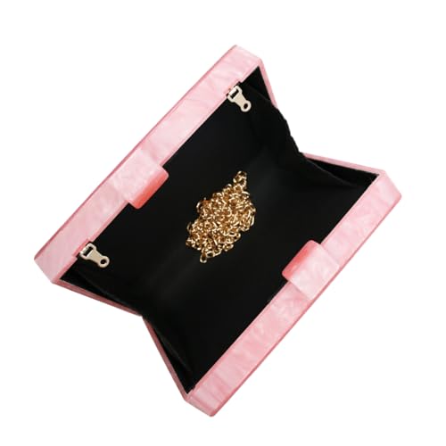 Image of RomanticDesign Women Acrylic Handbag Rattan Woven Pattern Square Box Crossbody Handbag Shoulder Bag Chain Purse