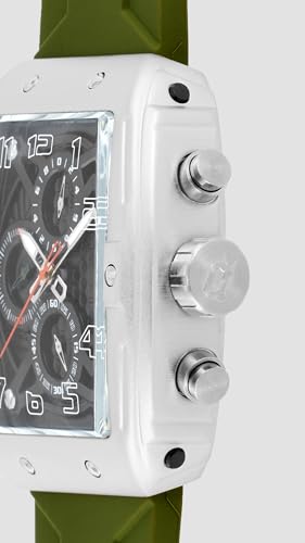 Image of Police Rock Rebel Quartz Grey Tonneau Dial Men's Watch | Silicone Strap Material | Watches for Men Analog - PLPEWGO0063104