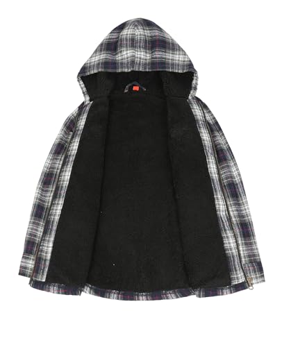 Image of ZENTHACE Boys Sherpa Fleece Lined Flannel Jacket